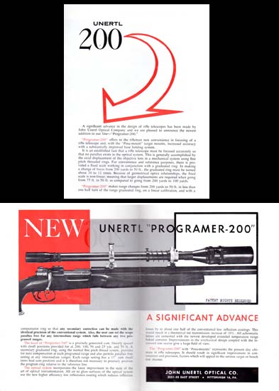 1963 Unertl 200 "Programmer" Brochure